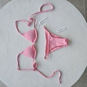 Kaveah Pink Icing Ribbed Triangle Bikini